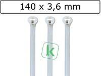 Thomas & Betts - TYB24M – Ty-Rap® 140 x 3,6 mm Wit Naturel (Werkbankbox 1.000 stuks)