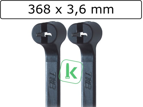 Thomas & Betts - TY244MX – Ty-Rap® 368 x 3,6mm Zwart UV bestendig  (Zak 1.000 stuks)
