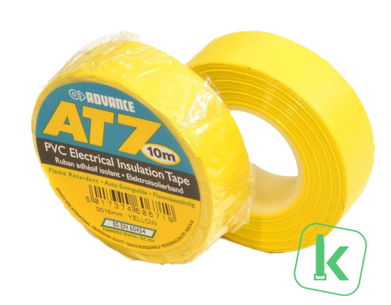 PVC tape - 19 mm breed Geel (Rol 20 meter)