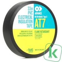Advance AT7 PVC tape - 50 mm breed Zwart UV bestendig (Rol 33 meter)