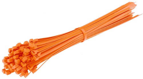 Tyraps, kabelbinders 140 x 3,6 mm Oranje (Zak 100 stuks)-2