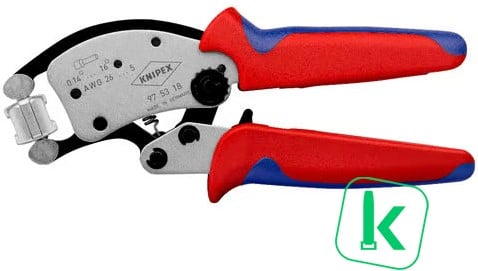 KNIPEX (97 53 18SB) Twistor® 16 Zelfinstellende Krimptang Voor Adereindhulzen 0,14 - 16 mm2 