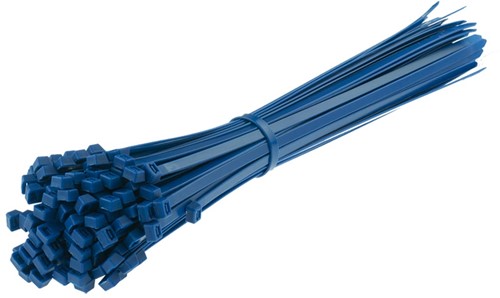 Tyraps, kabelbinders 140 x 3,6 mm Blauw (Zak 100 stuks)-2