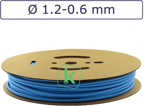 Krimpkous 1,2-0,6 mm Felblauw Dunwandig krimpverhouding 2:1 (Rol 150 meter)