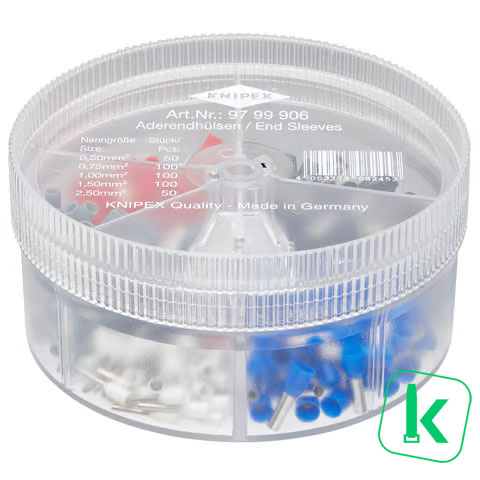 KNIPEX Assortimentsbox / Doos Adereindhulzen 0,5 - 2,5 mm2 Geïsoleerd (Box 400 stuks