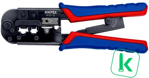KNIPEX (97 51 10 SB) Krimptang Westernstekkers RJ11/12 en RJ45 - 6 en 8 polig K1175 
