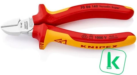 KNIPEX (70 06 140) Zijsnijtang / Kniptang Comfort Verchroomd 140 mm VDE