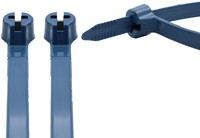 PRO-TIE® Premium Tyraps, kabelbinders Detecteerbaar (HACCP) met stalen RVS 316 sluiting 140 x 3,6 mm Blauw (Zak 100 stuks)-2