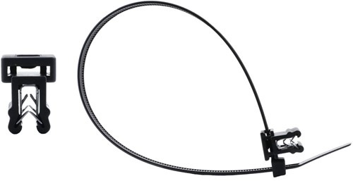 Tyraps, kabelbinders speciaal UV++ bestendig 280 x 4,8 mm zwart, met Edge Clip (B-Type), paneel klemvoet voor paneel 1 t/m 3mm Zwart (Zak 100 stuks)-2