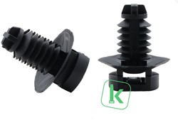 Kabelbinderhouder, Clips met Lamelvoet en schotel Universeel / Fir-Tree Clips - Hittebestendig -  voor ronde gaten Zwart UV-Bestendig (Zak 100 stuks)