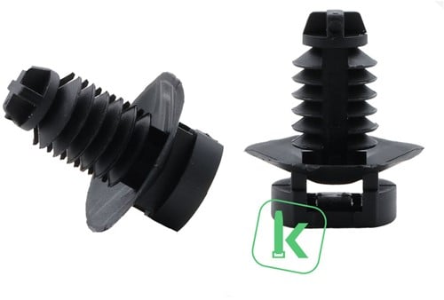 Kabelbinderhouder, Clips met Lamelvoet en schotel Universeel / Fir-Tree Clips - Hittebestendig -  voor ronde gaten Zwart UV-Bestendig (Zak 100 stuks)