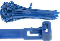 Tyraps, kabelbinders Hersluitbaar 200 x 7,6 mm Blauw (Zak 100 stuks)-2
