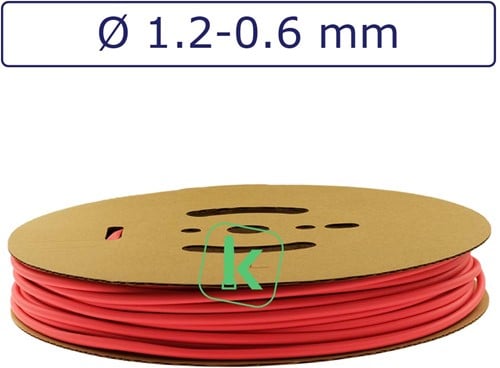 Krimpkous 1,2-0,6 mm Felrood Dunwandig krimpverhouding 2:1 (Rol 150 meter)