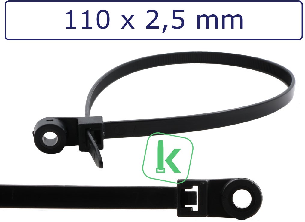 Q-link kabelclip rond 7 mm zwart.Inhoud 20 stuks
