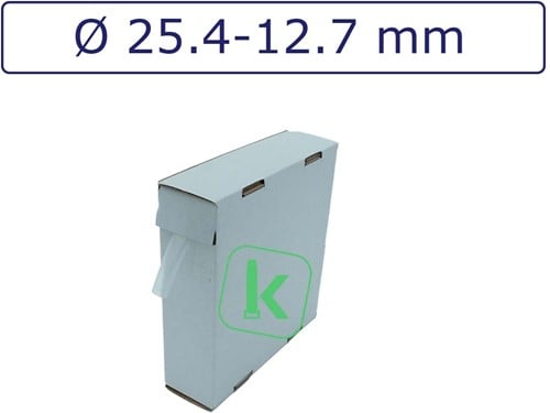 Krimpkous 25,4-12,7 mm Transparant Dunwandig krimpverhouding 2:1 (Box 3 meter)