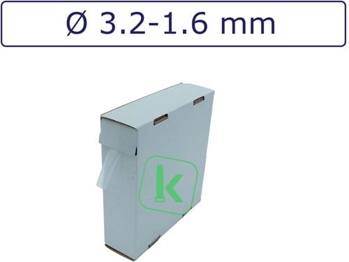 Krimpkous 3,2-1,6 mm Transparant Dunwandig krimpverhouding 2:1 (Box 15 meter)
