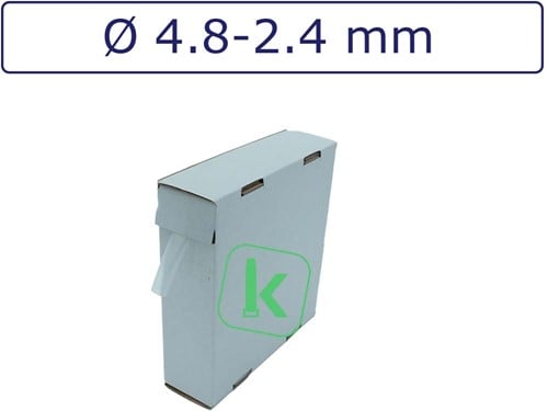 Krimpkous 4,8-2,4 mm Transparant Dunwandig krimpverhouding 2:1 (Box 12 meter)