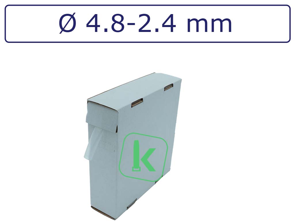 Krimpkous Transparant 4,8-2,4 mm Transparant Dunwandig krimpverhouding 2:1 (Box 12 meter) - PRO-TIE®