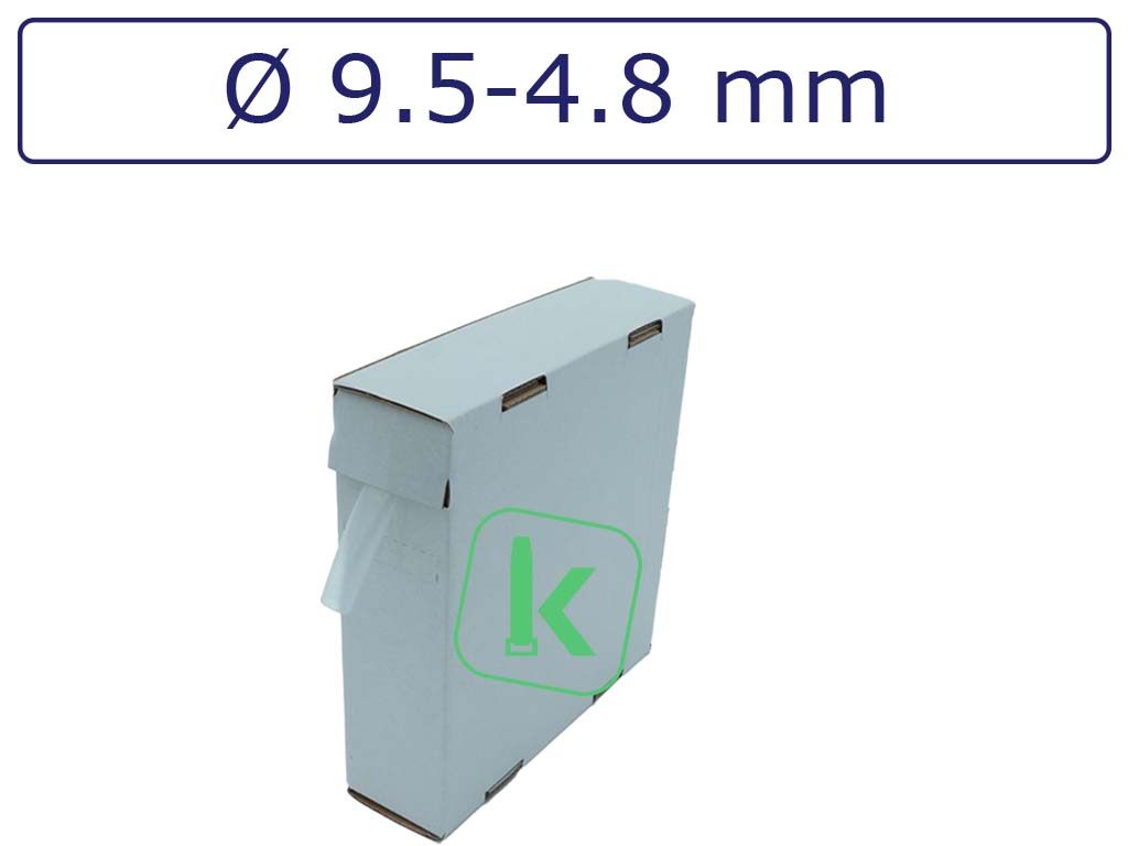 Krimpkous Transparant 9,5-4,8 mm Transparant Dunwandig krimpverhouding 2:1 (Box 10 meter) - PRO-TIE®