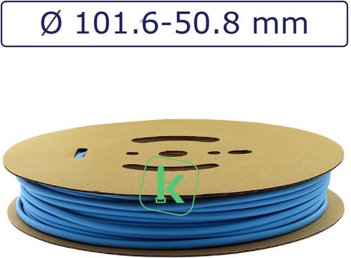 Krimpkous 102-50,8 mm Felblauw Dunwandig krimpverhouding 2:1 (Rol 15 meter)
