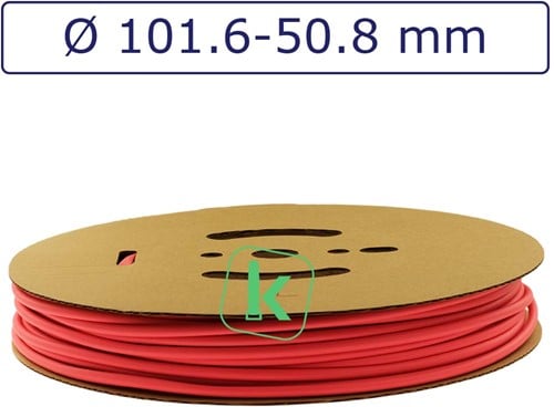 Krimpkous 102-50,8 mm Felrood Dunwandig krimpverhouding 2:1 (Rol 15 meter) (Rol 15 meter)