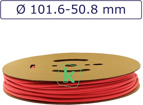 Krimpkous 102-50,8 mm Felrood Dunwandig krimpverhouding 2:1 (Rol 15 meter)
