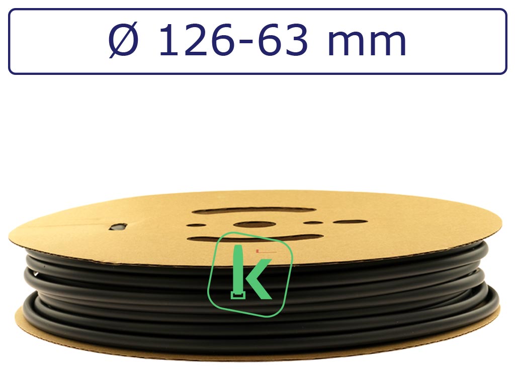 Krimpkous Zwart 126-63 mm Zwart UV Dunwandig krimpverhouding 2:1 (Rol 15 meter) - PRO-TIE®