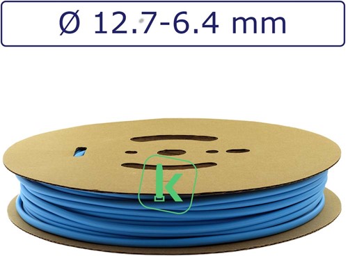 Krimpkous 12,7-6,4 mm Felblauw Dunwandig krimpverhouding 2:1 (Rol 50 meter)