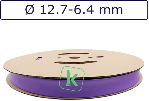 Krimpkous 12,7-6,4 mm Paars Dunwandig krimpverhouding 2:1 (Rol 50 meter)