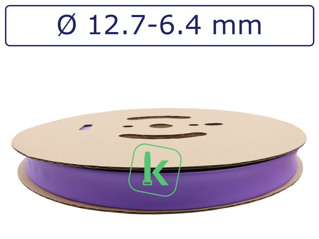 Krimpkous Paars 12,7-6,4 mm Paars Dunwandig krimpverhouding 2:1 (Rol 50 meter) - PRO-TIE®
