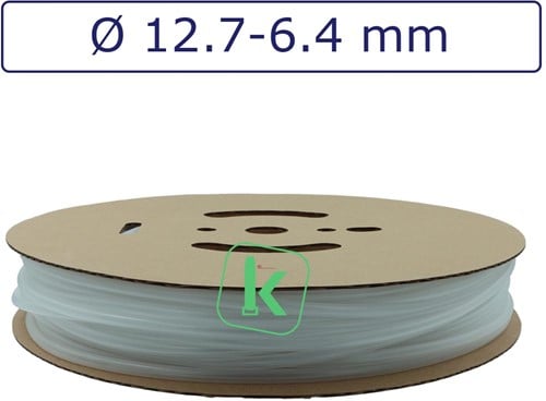 Krimpkous 12,7-6,4 mm Transparant Dunwandig krimpverhouding 2:1 (Rol 100 meter) (Rol 100 meter)