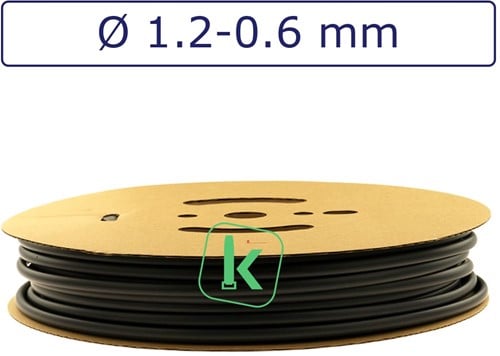 Krimpkous 1,2-0,6 mm Zwart UV Dunwandig Krimpverhouding 2:1 (Rol 200 meter)