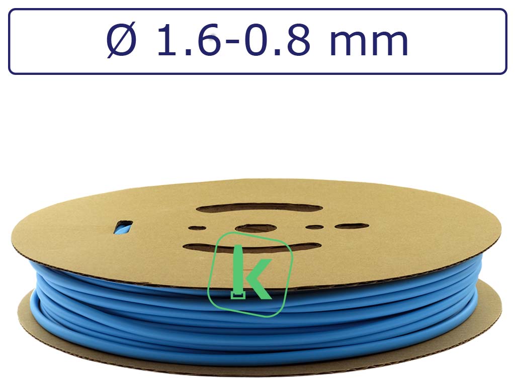 Krimpkous Blauw 1,6-0,8 mm Felblauw Dunwandig krimpverhouding 2:1 (Rol 150 meter) - PRO-TIE®