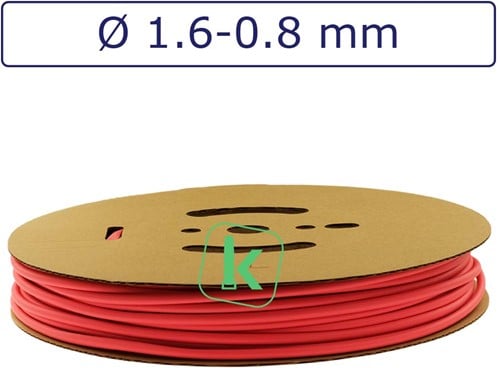 Krimpkous 1,6-0,8 mm Felrood Dunwandig krimpverhouding 2:1 (Rol 150 meter)