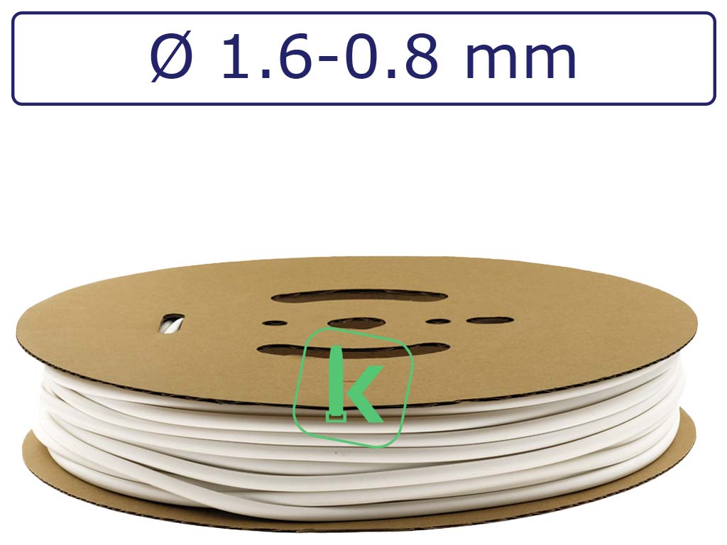 Krimpkous Wit 1,6-0,8 mm Wit Dunwandig krimpverhouding 2:1 (Rol 150 meter) - PRO-TIE®