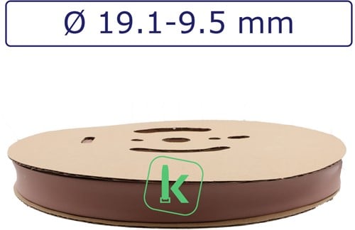 Krimpkous 19,1-9,5 mm Bruin Dunwandig krimpverhouding 2:1 (Rol 30 meter)
