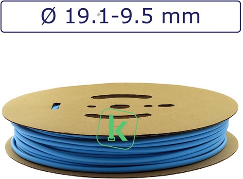 Krimpkous 19,1-9,5 mm Felblauw Dunwandig krimpverhouding 2:1 (Rol 30 meter)