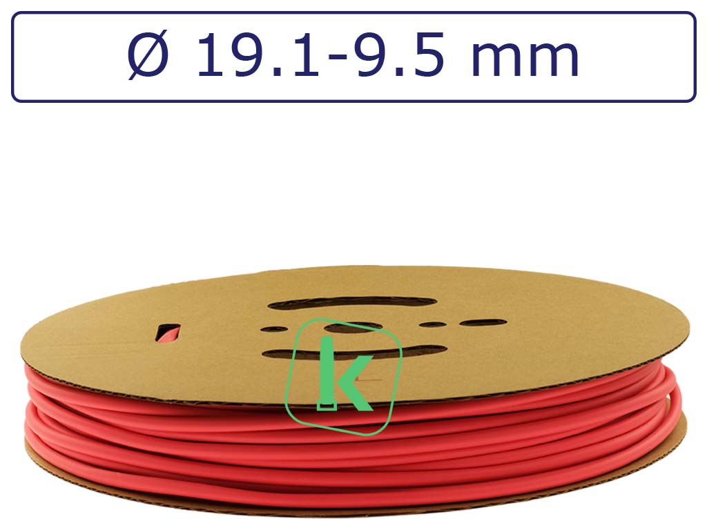 Krimpkous Rood 19,1-9,5 mm Felrood Dunwandig krimpverhouding 2:1 (Rol 30 meter) - PRO-TIE®