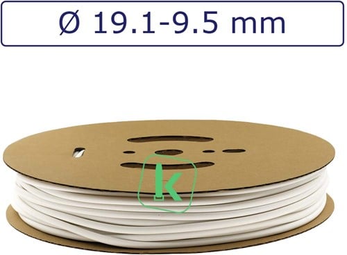 Krimpkous 19,1-9,5 mm Wit Dunwandig krimpverhouding 2:1 (Rol 30 meter)