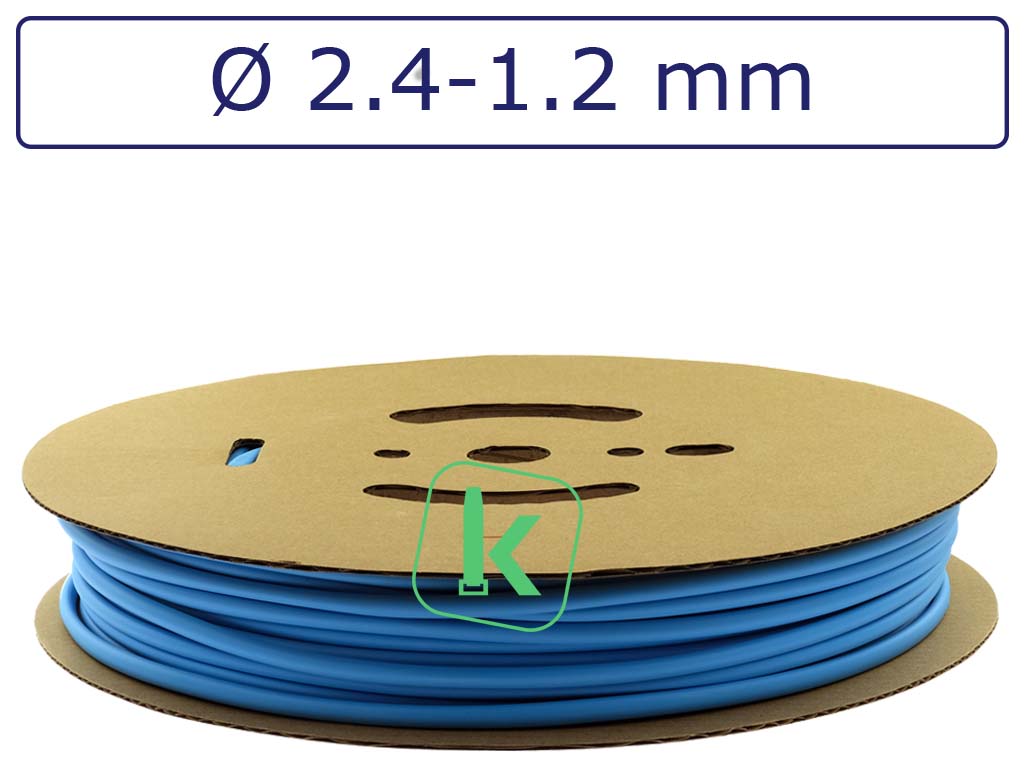 Krimpkous Blauw 2,4-1,2 mm Felblauw Dunwandig krimpverhouding 2:1 (Rol 150 meter) - PRO-TIE®