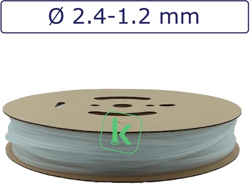Krimpkous 2,4-1,2 mm Transparant Dunwandig krimpverhouding 2:1 (Rol 200 meter)