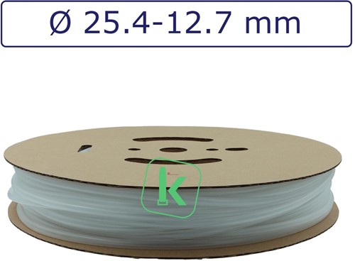 Krimpkous 25,4-12,7 mm Transparant Dunwandig krimpverhouding 2:1 (Rol 50 meter)