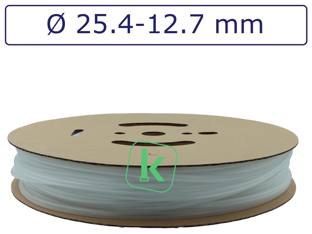 Krimpkous Transparant 25,4-12,7 mm Transparant Dunwandig krimpverhouding 2:1 (Rol 50 meter) - PRO-TIE®