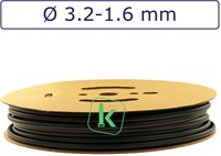 Krimpkous 3,2-1,6 mm Zwart UV Dunwandig krimpverhouding 2:1 (Rol 200 meter)