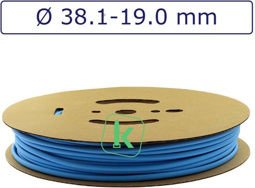 Krimpkous 38,1-19 mm Felblauw Dunwandig krimpverhouding 2:1 (Rol 30 meter)