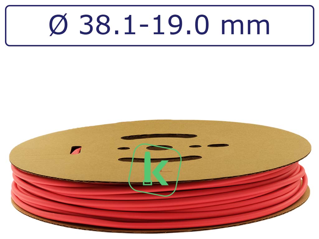 Krimpkous Rood 38,1-19 mm Felrood Dunwandig krimpverhouding 2:1 (Rol 30 meter) - PRO-TIE®