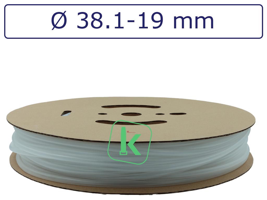 Krimpkous Transparant 38,1-19 mm Transparant Dunwandig krimpverhouding 2:1 (Rol 50 meter) - PRO-TIE®