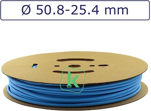 Krimpkous 50,8-25,4 mm Felblauw Dunwandig krimpverhouding 2:1 (Rol 30 meter) (Rol 30 meter)
