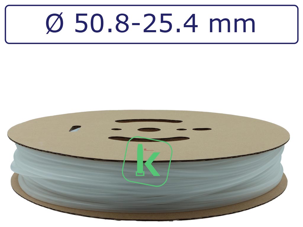Krimpkous Transparant 50,8-25,4 mm Transparant Dunwandig krimpverhouding 2:1 (Rol 25 meter) - PRO-TIE®