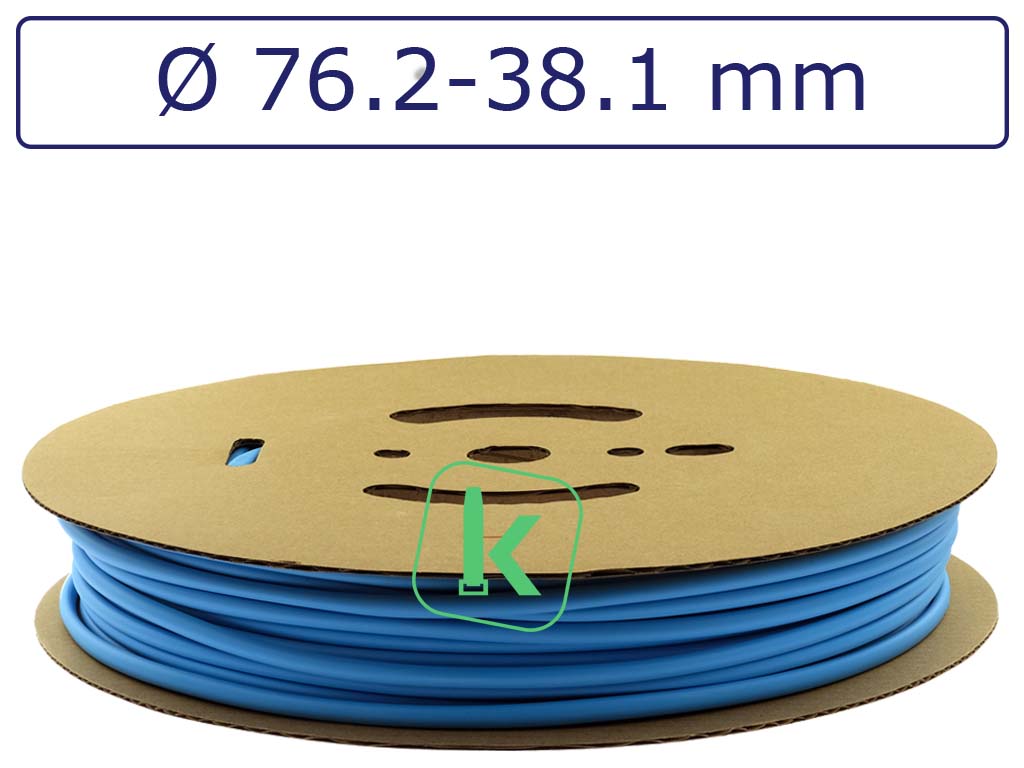 Krimpkous Blauw 76,2-38,1 mm Felblauw Dunwandig krimpverhouding 2:1 (Rol 15 meter) - PRO-TIE®